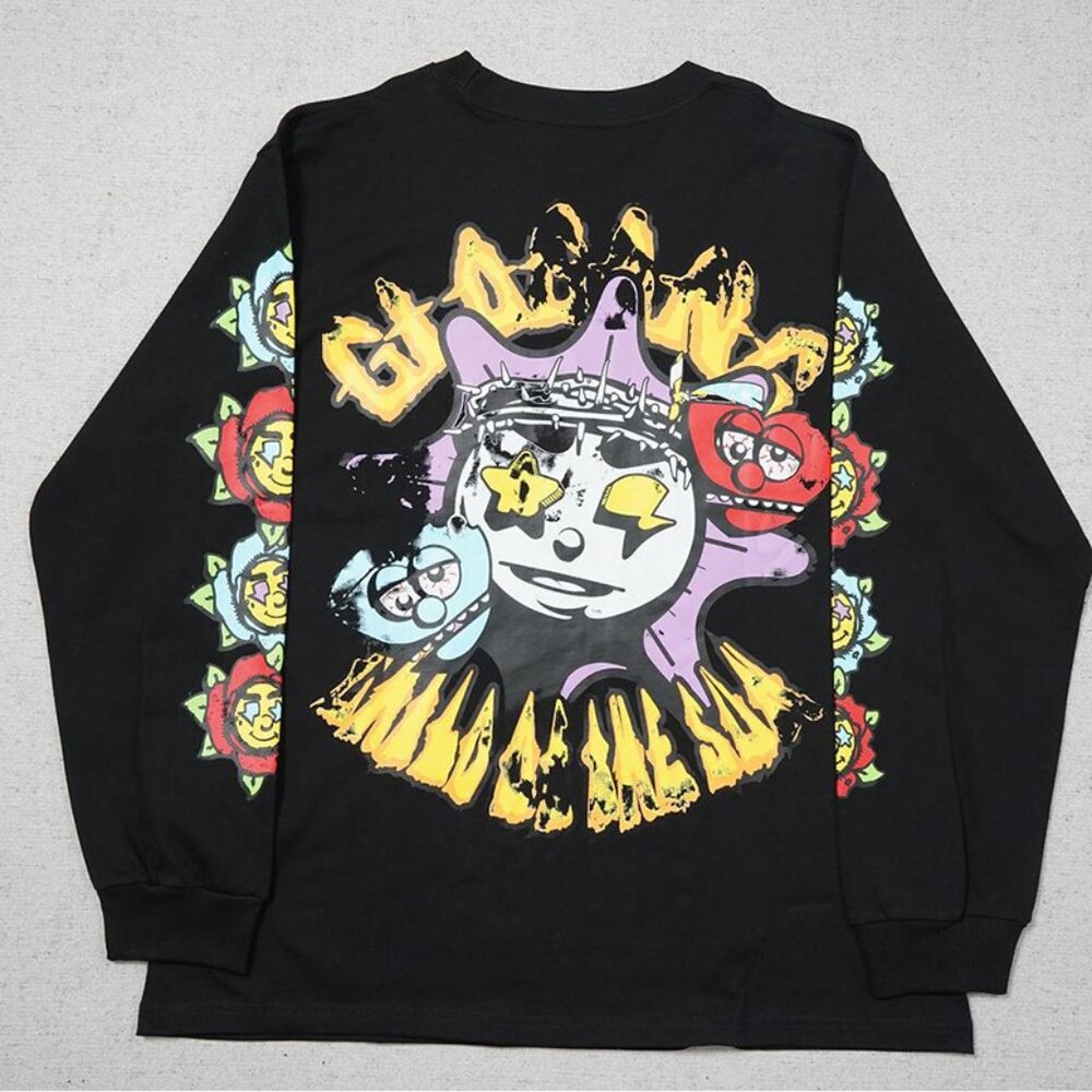 Glo Gang Black Crew Neck Sun Print Long Sleeves